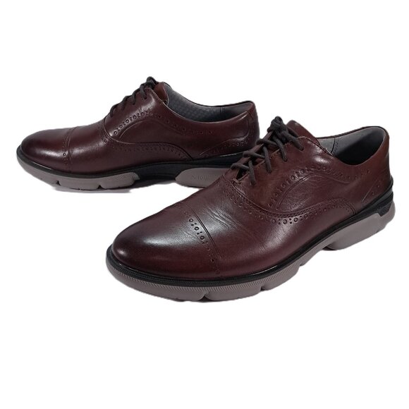 Johnston & Murphy Tanner XC4 Oxford Shoes Men 9 M Cap Toe Leather Brown Lace Up - Picture 1 of 16